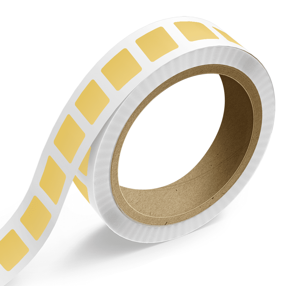 JAM Paper Standard Label Rolls, Square, 1 1/2 x 1 1/2, Gold Metallic Foil, 125 Labels/Roll