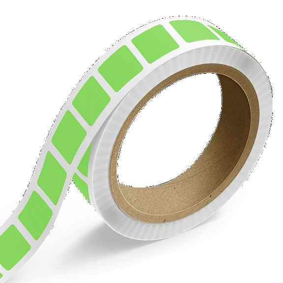 JAM Paper Standard Label Rolls, Square, 1 3/4 X 1 3/4, Neon Green, 125 Labels/Roll