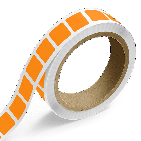 JAM Paper Standard Label Rolls, Square, 1 3/4 X 1 3/4, Neon Orange, 125 Labels/Roll