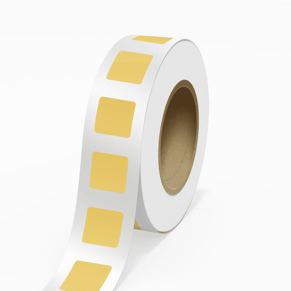 JAM Paper Standard Label Rolls, Square, 2 x 2, Gold Metallic Foil, 125 Labels/Roll