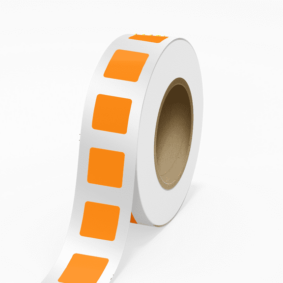 JAM Paper Standard Label Rolls, Square, 2 x 2, Neon Orange, 125 Labels/Roll