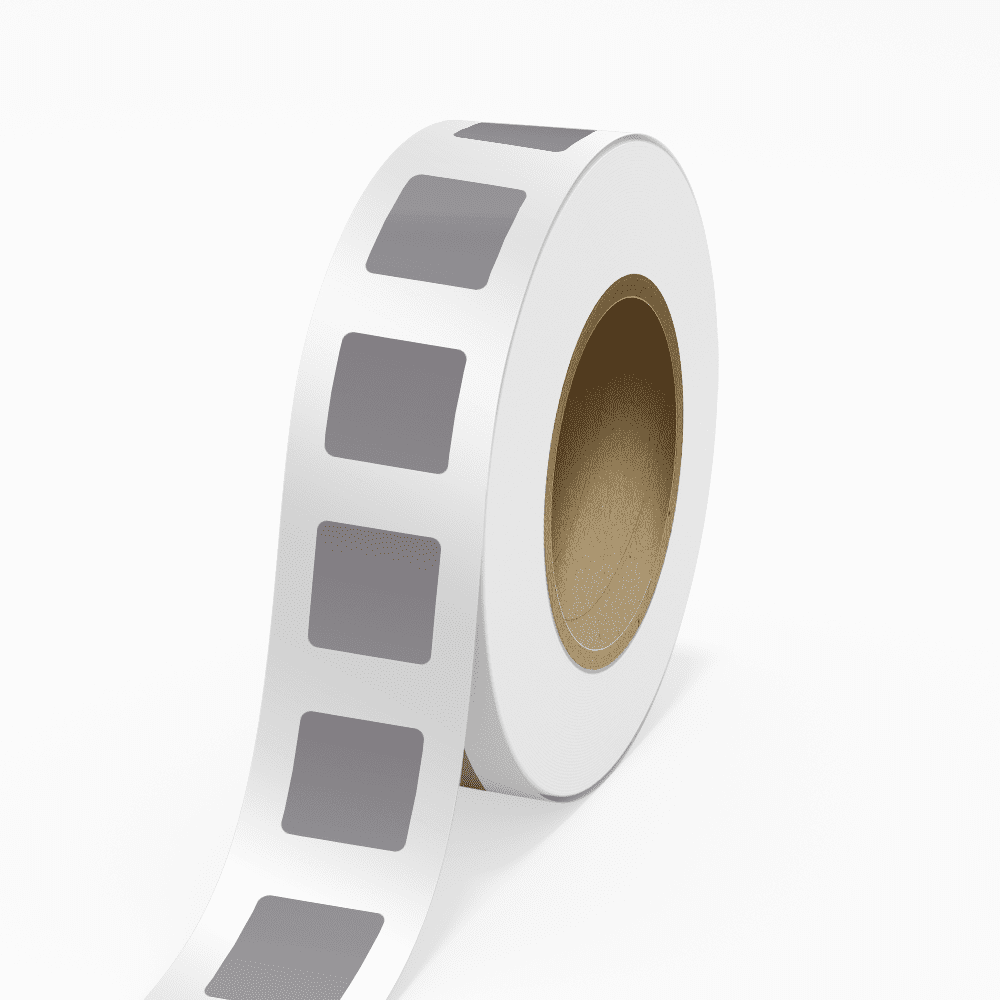 JAM Paper Standard Label Rolls, Square, 2 x 2, Silver Matte Foil, 125 Labels/Roll