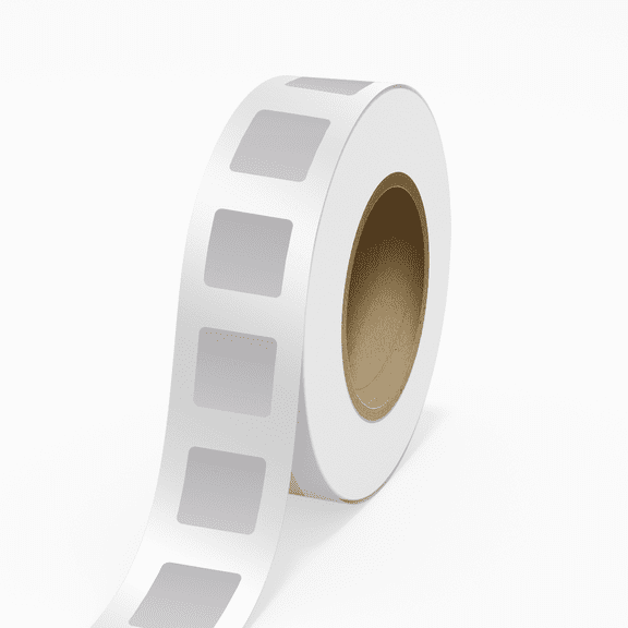 JAM Paper Standard Label Rolls, Square, 2 x 2, Silver Metallic Foil, 125 Labels/Roll