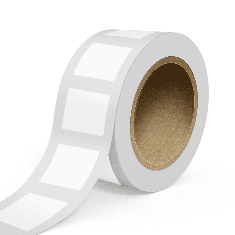 JAM Paper Standard Label Rolls, Square, 3 x 3, Clear Transparent Film, 125 Labels/Roll