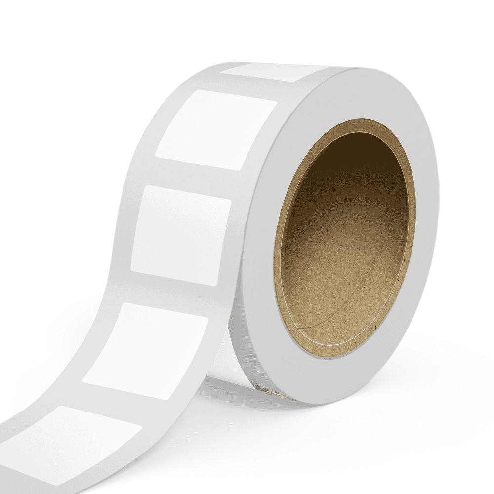 JAM Paper Standard Label Rolls, Square, 3 x 3, White Glossy, 125 Labels/Roll
