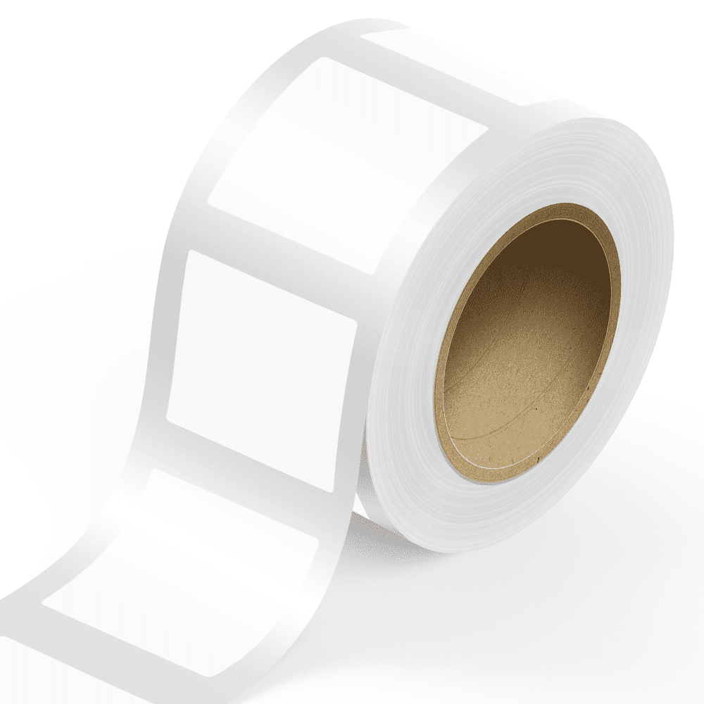 JAM Paper Standard Label Rolls, Square, 4 x 4, White Film, 125 Labels/Roll