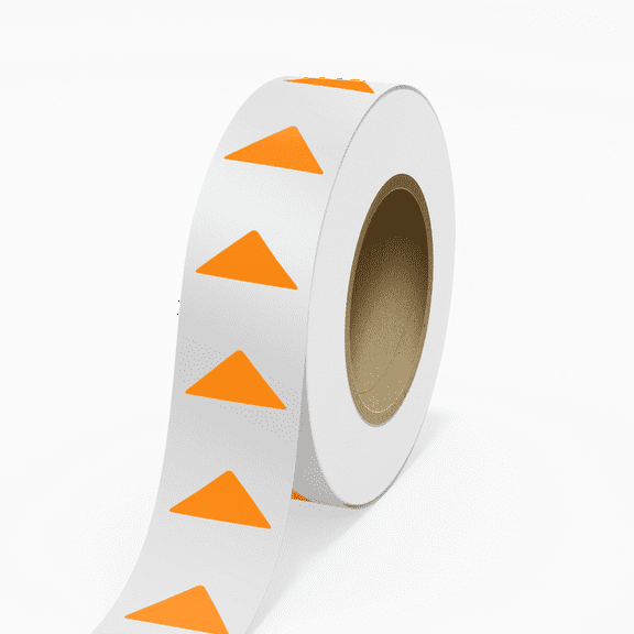 JAM Paper Standard Label Rolls, Triangle, 1 1/4 x 2 1/2, Neon Orange, 125 Labels/Roll