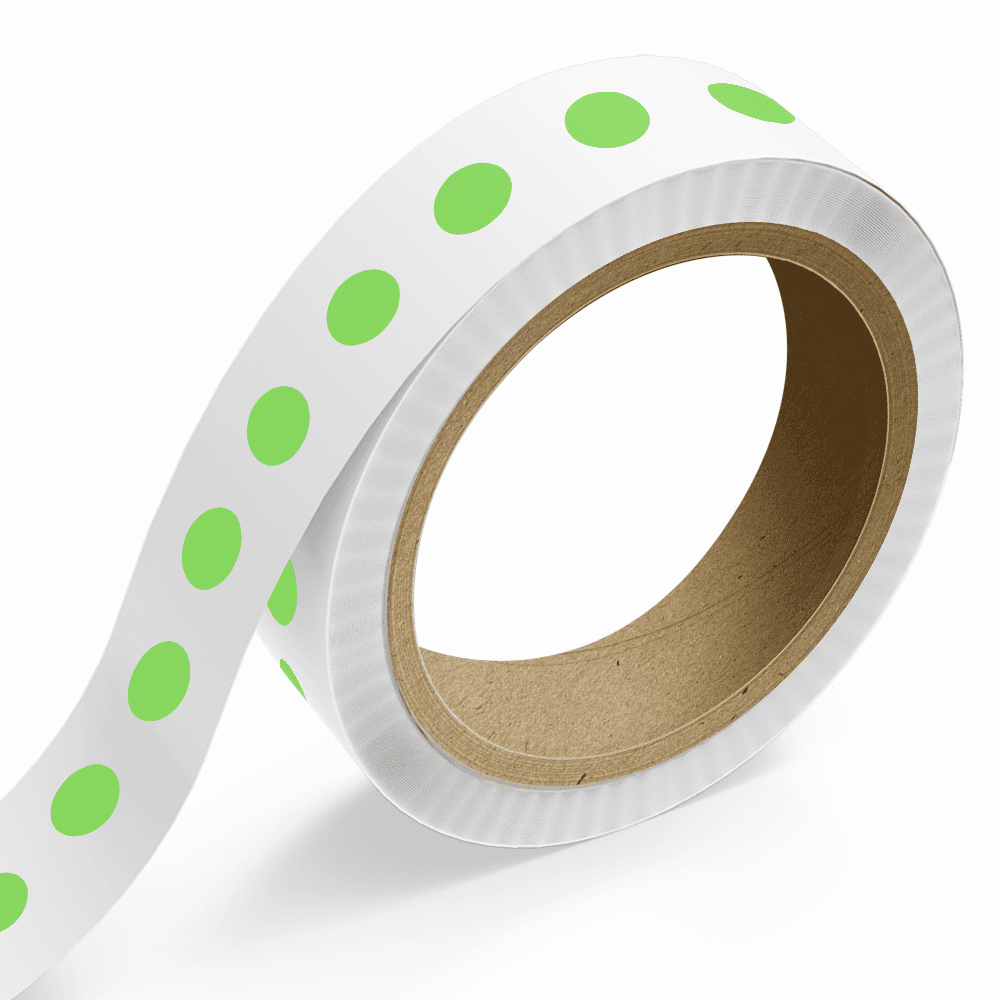 JAM Paper Standard Round Label Rolls, Circular, 0.5 Inch, Neon Green, 125 Labels/Roll