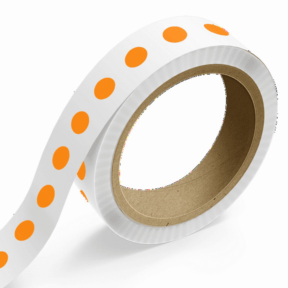 JAM Paper Standard Round Label Rolls, Circular, 0.5 Inch, Neon Orange, 125 Labels/Roll
