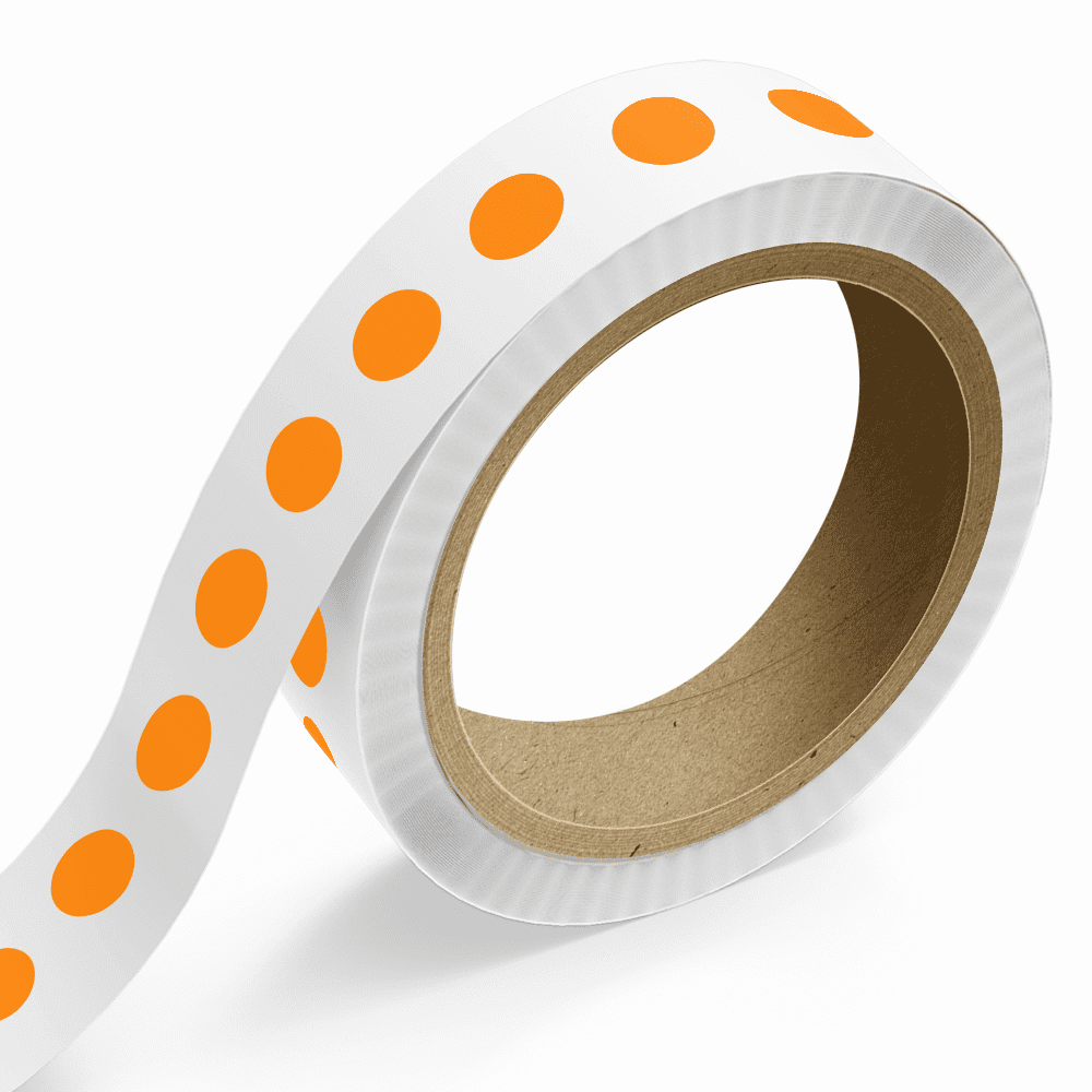 JAM Paper Standard Round Label Rolls, Circular, 0.75 Inch, Neon Orange, 125 Labels/Roll