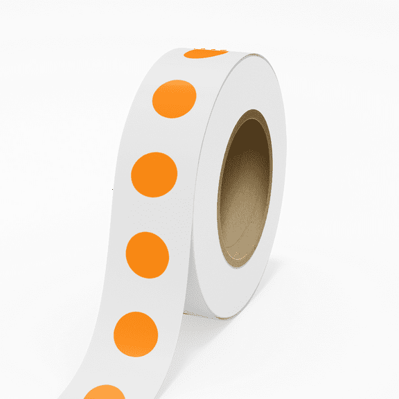 JAM Paper Standard Round Label Rolls, Circular, 1.25 Inch, Neon Orange, 125 Labels/Roll