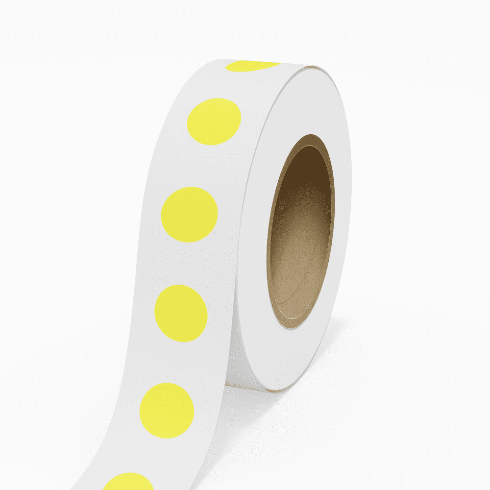 JAM Paper Standard Round Label Rolls, Circular, 1.25 Inch, Neon Yellow, 125 Labels/Roll