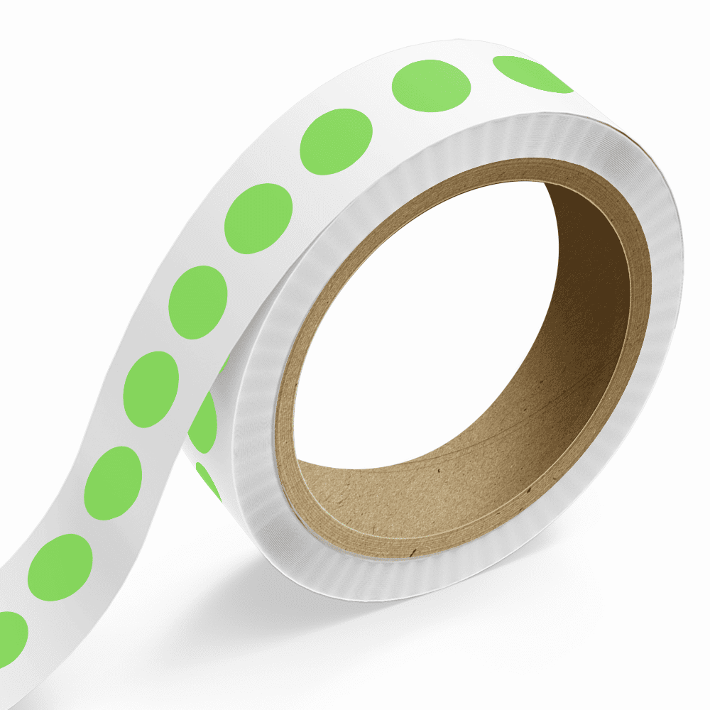 JAM Paper Standard Round Label Rolls, Circular, 1.375 Inch, Neon Green, 125 Labels/Roll
