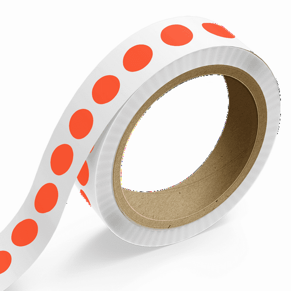 JAM Paper Standard Round Label Rolls, Circular, 1.375 Inch, Neon Red, 125 Labels/Roll