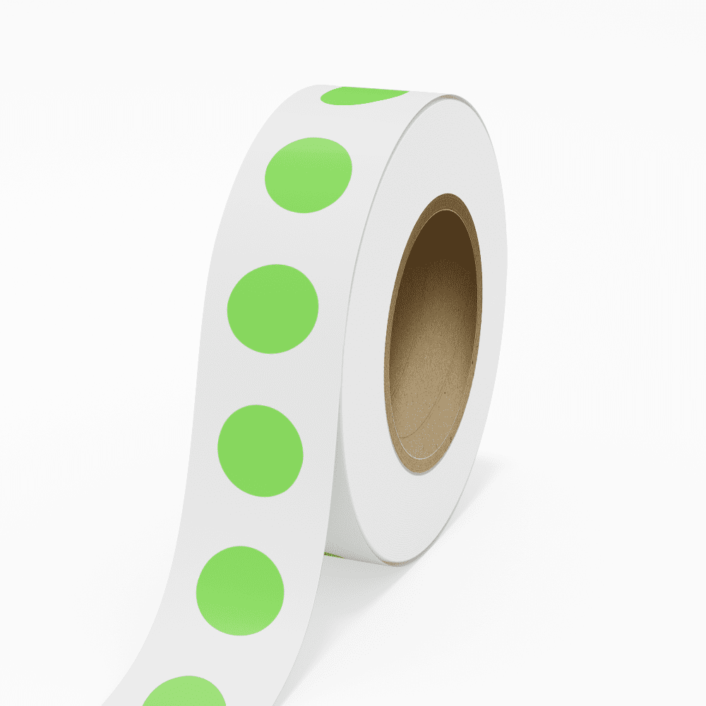JAM Paper Standard Round Label Rolls, Circular, 1.5 Inch, Neon Green, 125 Labels/Roll