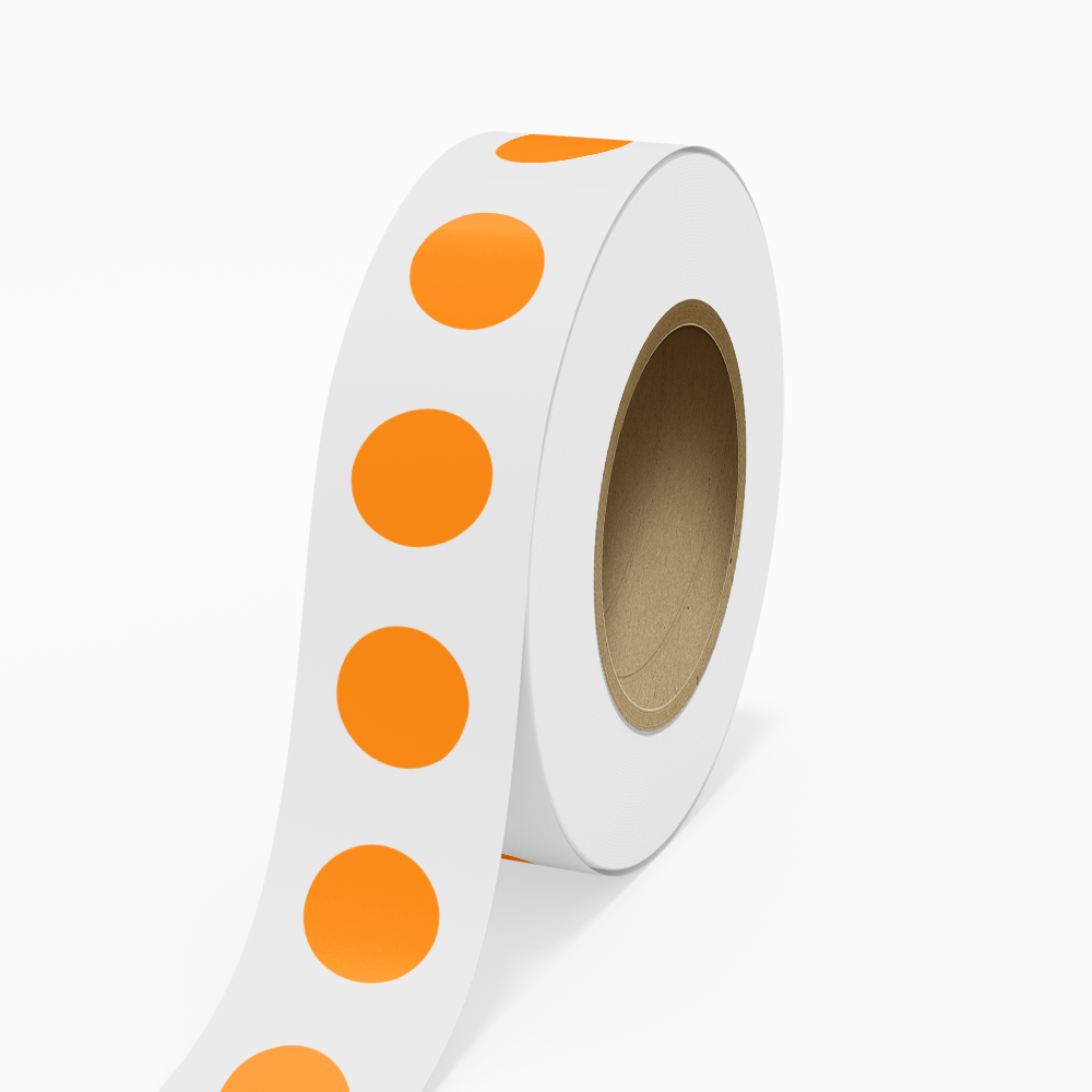 JAM Paper Standard Round Label Rolls, Circular, 1.5 Inch, Neon Orange, 125 Labels/Roll