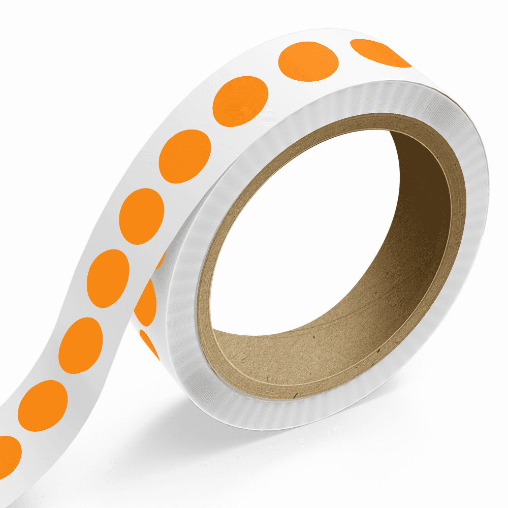 JAM Paper Standard Round Label Rolls, Circular, 1.75 Inch, Neon Orange, 125 Labels/Roll