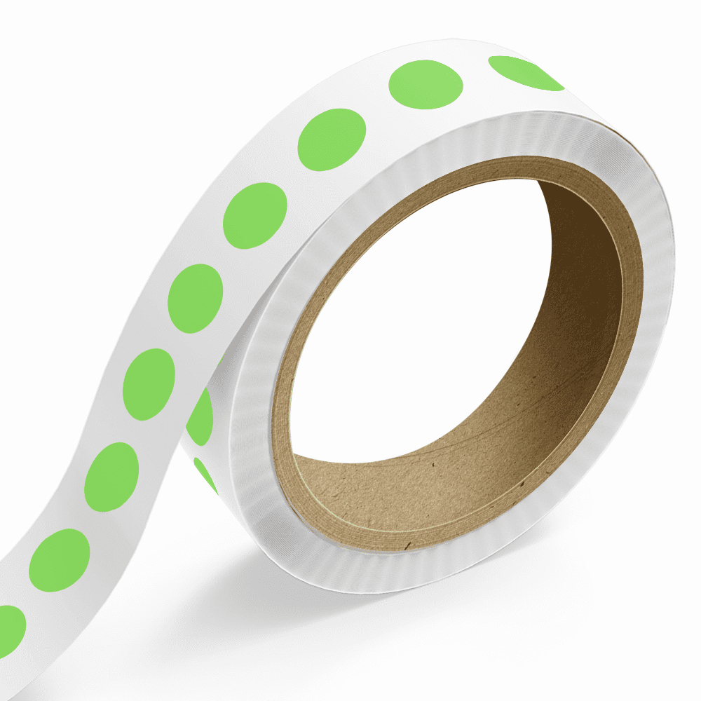 JAM Paper Standard Round Label Rolls, Circular, 1 Inch, Neon Green, 125 Labels/Roll