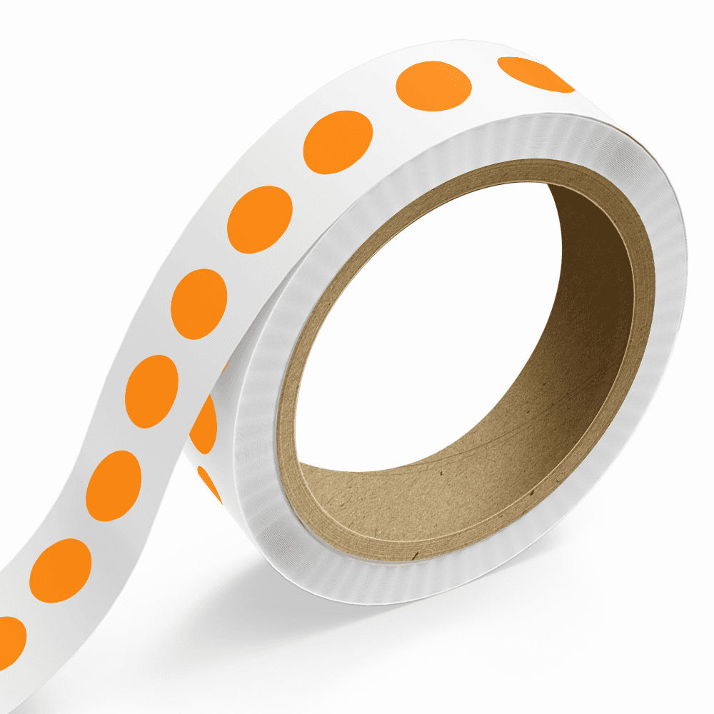 JAM Paper Standard Round Label Rolls, Circular, 1 Inch, Neon Orange, 125 Labels/Roll