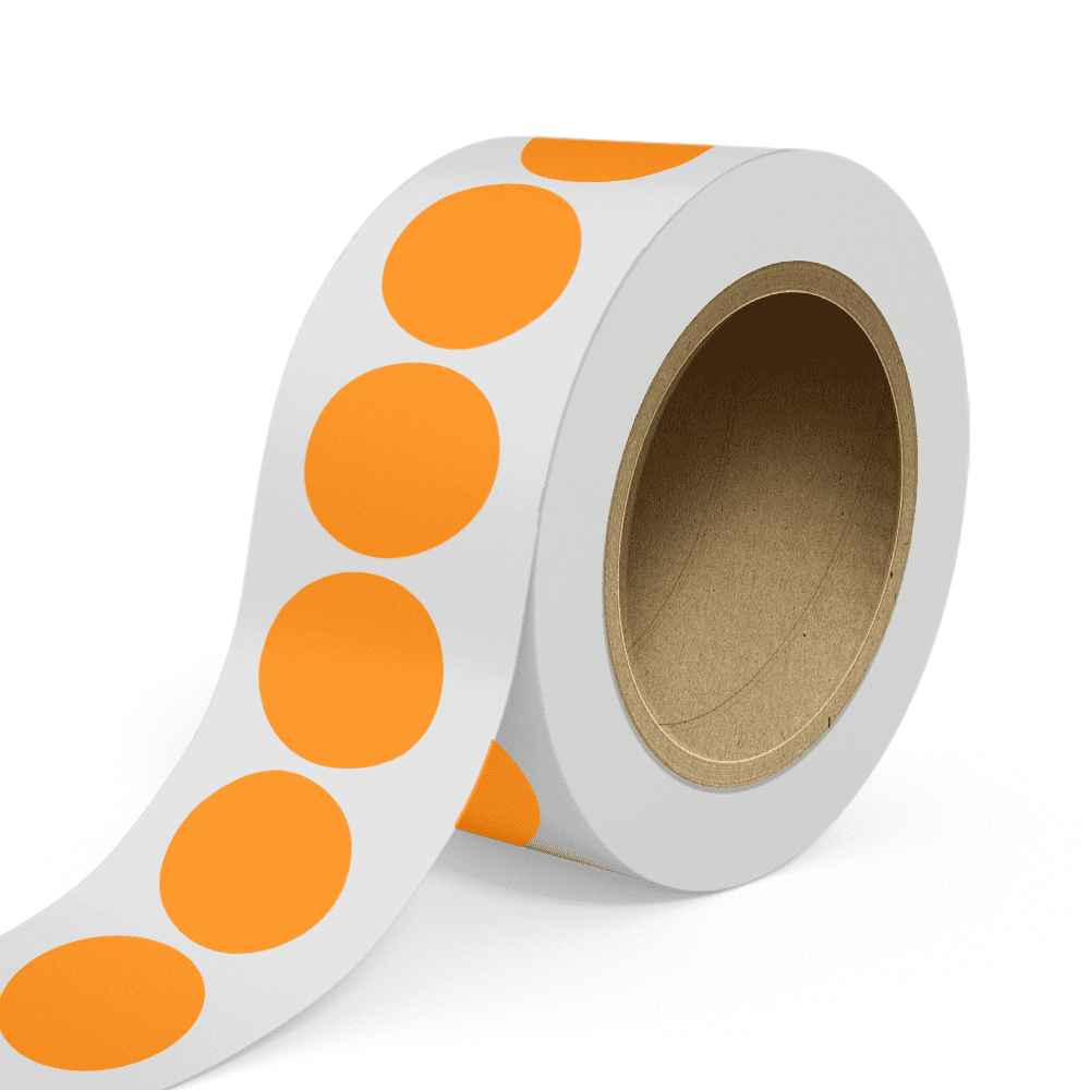 JAM Paper Standard Round Label Rolls, Circular, 2.5 Inch, Neon Orange, 125 Labels/Roll