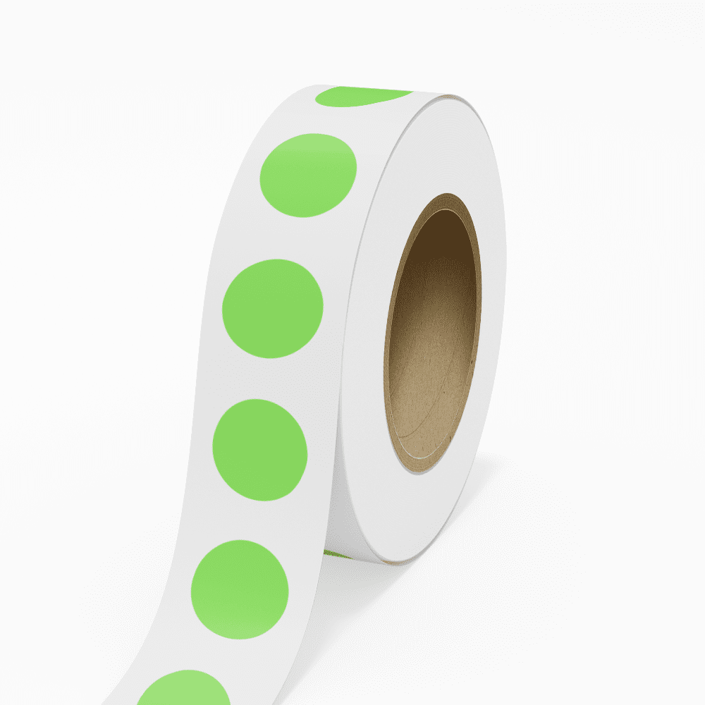 JAM Paper Standard Round Label Rolls, Circular, 2 Inch, Neon Green, 125 Labels/Roll