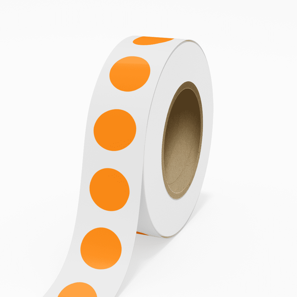 JAM Paper Standard Round Label Rolls, Circular, 2 Inch, Neon Orange, 125 Labels/Roll