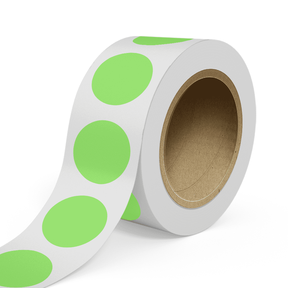 JAM Paper Standard Round Label Rolls, Circular, 3 Inch, Neon Green, 125 Labels/Roll