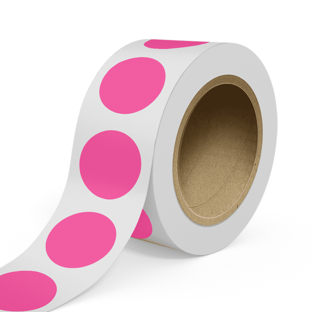 JAM Paper Standard Round Label Rolls, Circular, 3 Inch, Neon Pink, 125 ...