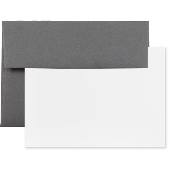 JAM Paper Stationery Set, A6 Size, Dark Grey, 25/Pack