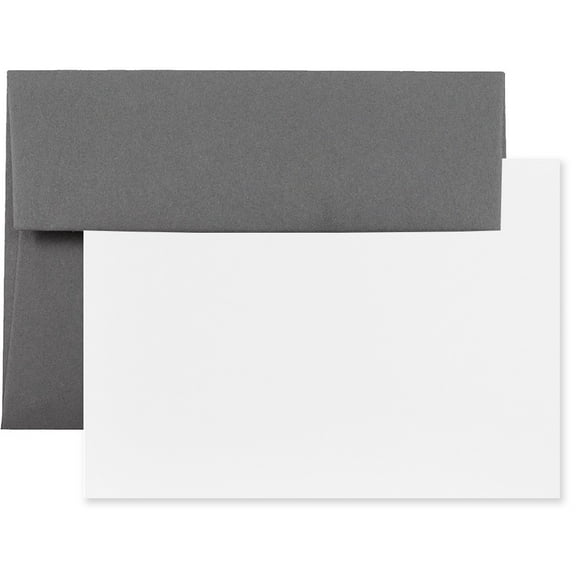JAM Paper Stationery Set, A7 Size, Dark Grey, 25/Pack