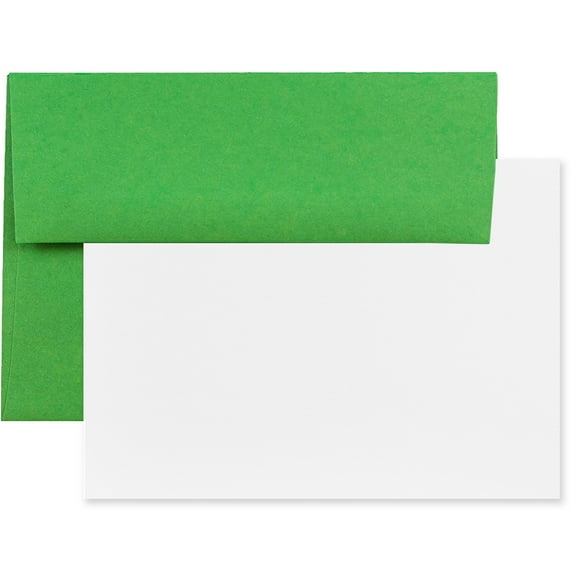 JAM Paper Stationery Set, A7 Size, Green, 25/Pack