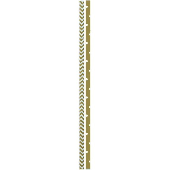 JAM Paper Straws, 7.75x.25, 24/Pack, Gold Stripes & Dots