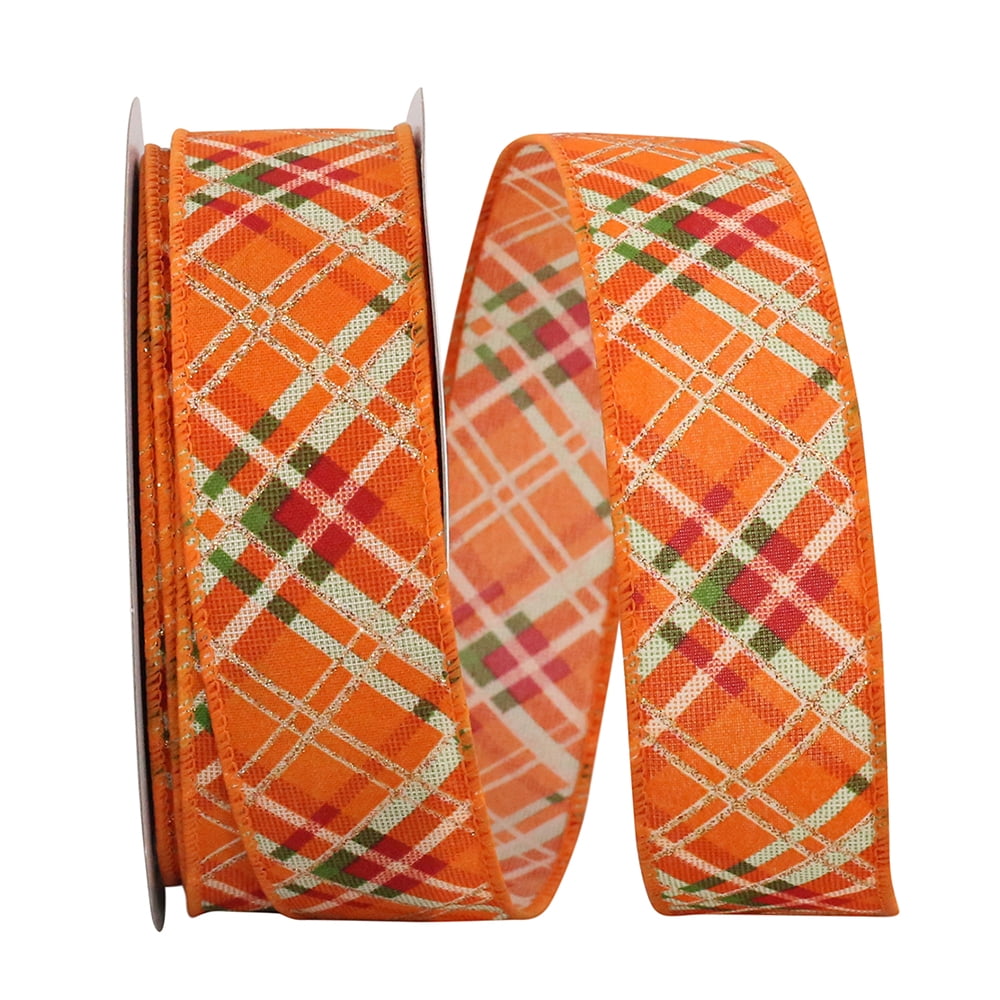 JAM Paper Stripe Fall Multi-color Polyester Ribbon, 720 x 1.5