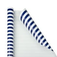 thumbnail image 1 of JAM Paper Striped Gift Wrapping Paper, 25 Sq Ft, Blue & White Stripes, 2/Pack, 1 of 4