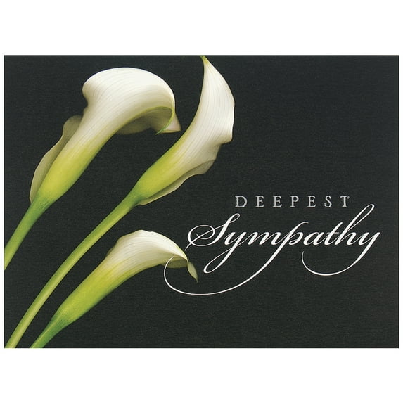 JAM Paper Sympathy Card Sets, 25/Pack, Deepest Sympathy Calla Lilies