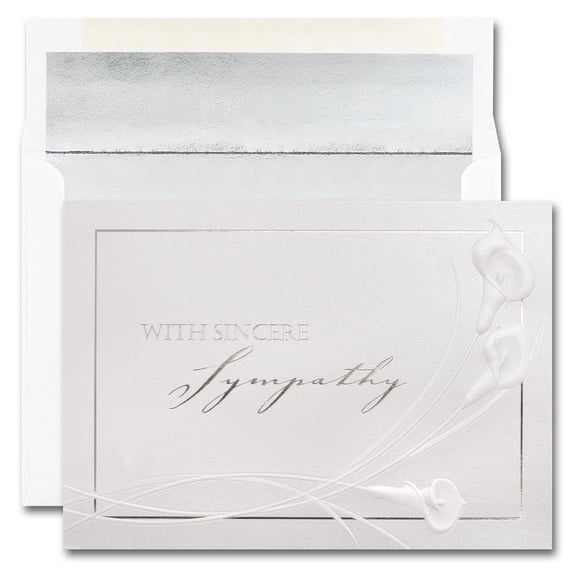 JAM Sympathy Card Sets, 25/Pack, With Sincere Sympathy