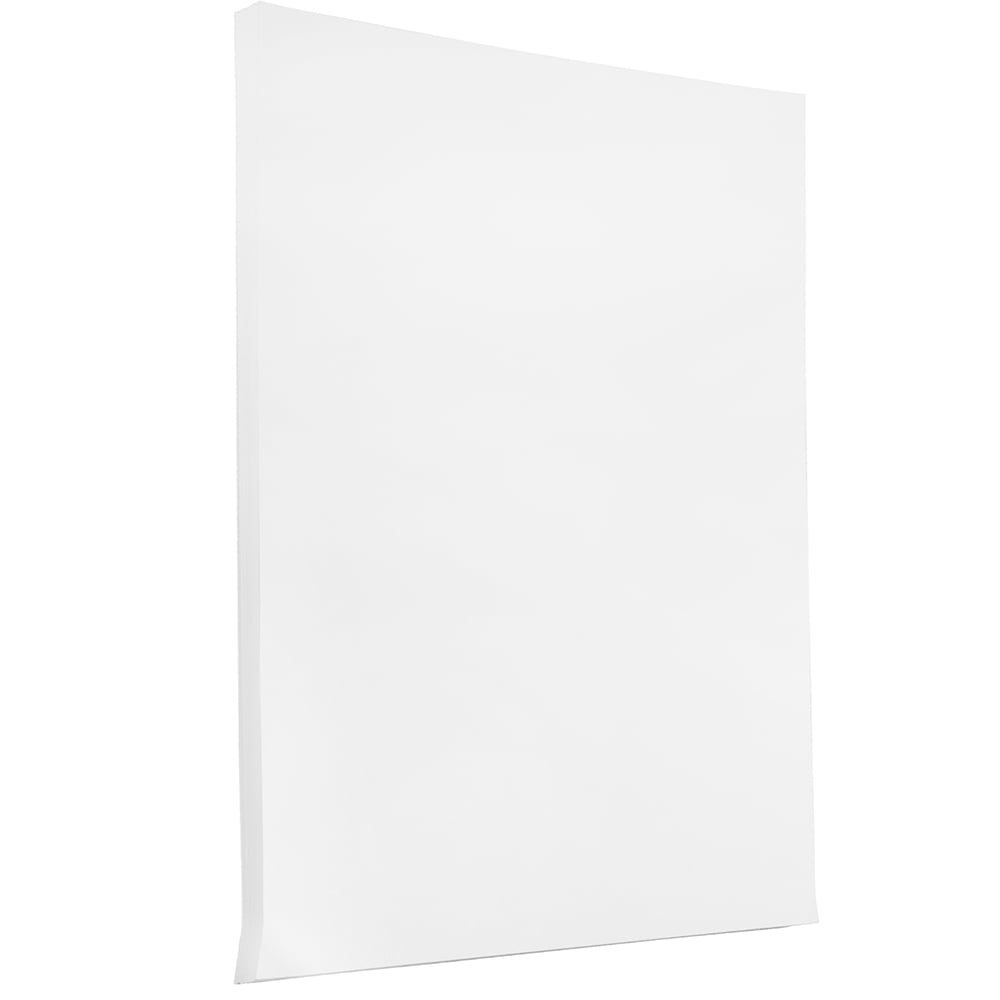 JAM Paper Tabloid 80lb Cardstock, Glossy 2-Sided, 11 x 17 Coverstock, White, 50 Sheets/Pack