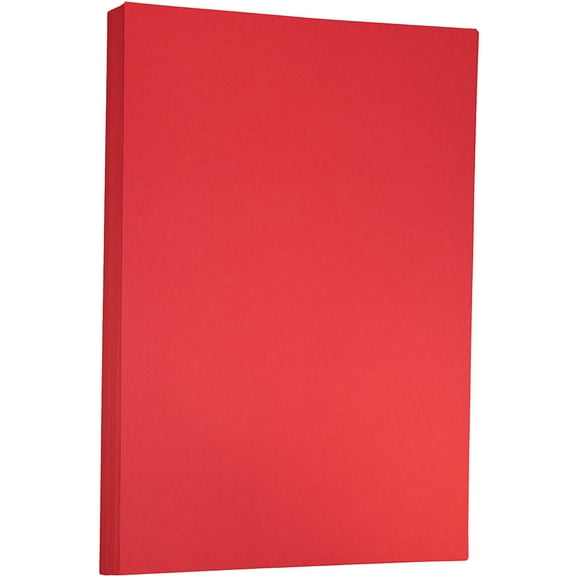 JAM Paper Tabloid Paper, 11x17, 100 per Pack, 32lb, Red