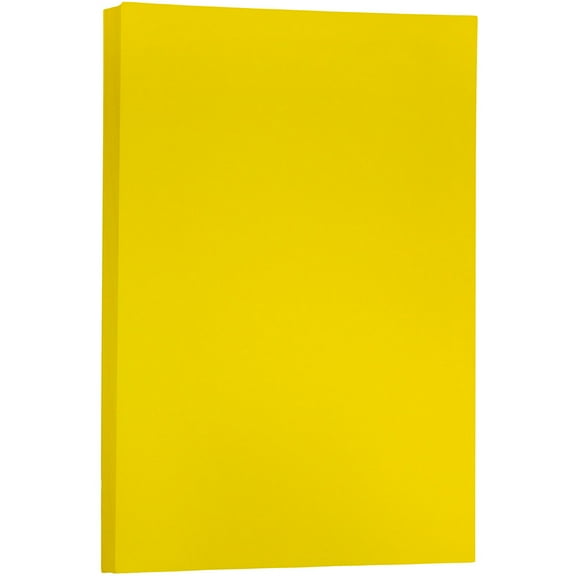 JAM Paper Tabloid Paper, 11x17, 24lb Yellow, 100 per Pack