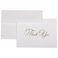 thumbnail image 1 of JAM Paper Thank You Card Sets, Bright White Cards with Gold Scrpit, 100/Pack, 1 of 5