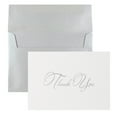 thumbnail image 1 of JAM Paper Thank You Card Sets, Silver Script with Silver Metallic Envelopes, 25/Pack, 1 of 4