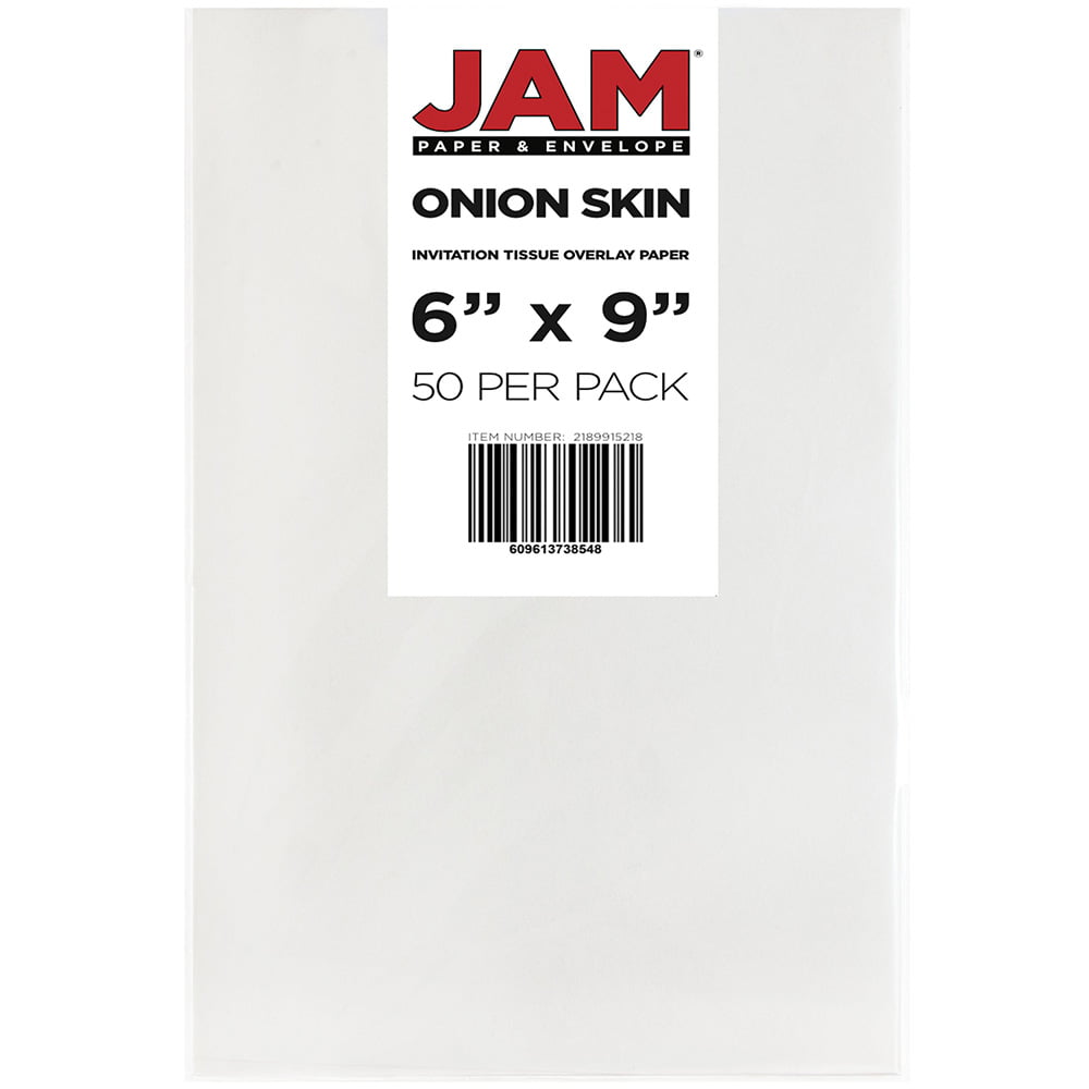 JAM Paper Tissue Overlay Paper, 6 x 9, Onion Skin Invitation, 50
