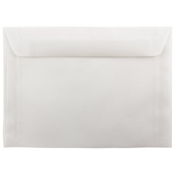 JAM Paper Translucent Envelopes, 7.5 x 10.5, Clear, 25 per Pack