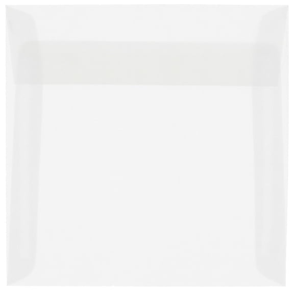 JAM Paper Translucent Square Envelopes, 6.5 x 6.5, Clear, 50 per Pack