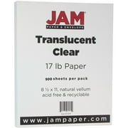 JAM PAPER & ENVELOPE JAM Paper Translucent Vellum 17 lb., Paper, 8.5" x 11", Clear, 500 Sheets Per Ream