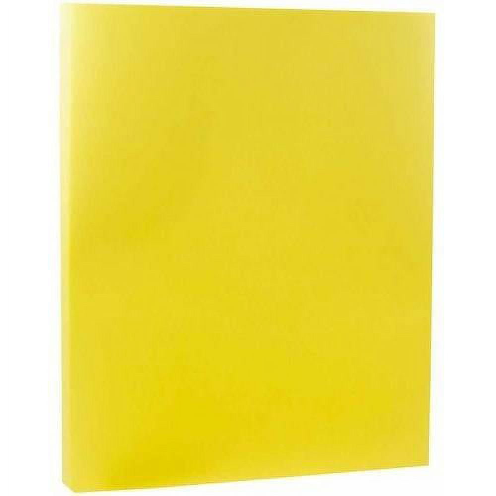 JAM Paper Translucent Vellum Cardstock, 8.5" x 11", 43lb Primary Yellow