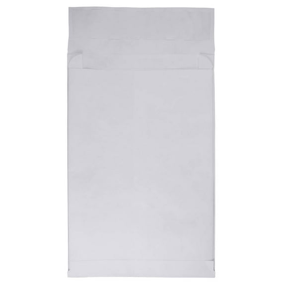 JAM Paper Tyvek Expandable Open End Catalog Envelopes with Peel & Seal Closure, 10 x 13 x 2, White, 100/Pack