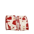 thumbnail image 1 of JAM Paper Valentines Day Ribbon, Ivory & Red, 2.5in x 10yd, 1/Pack, 1 of 1