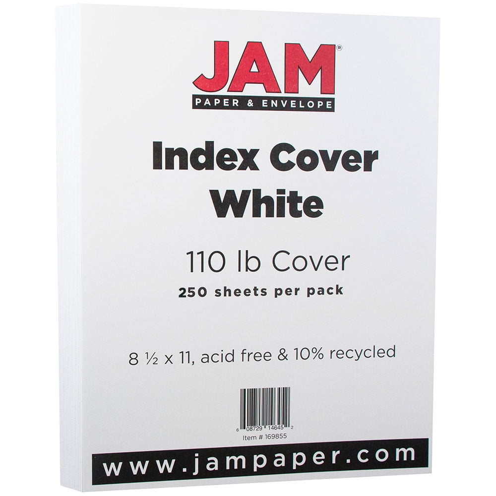 JAM Paper Vellum Bristol 110lb Cardstock, 8 1/2 x 11, , White, 250 per Pack