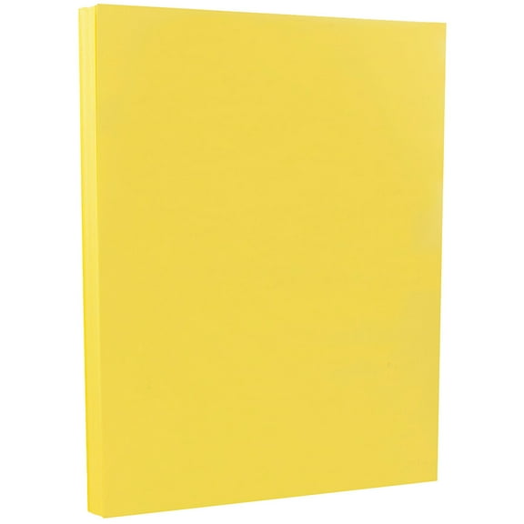 JAM Paper Vellum Bristol 67lb Cardstock, 8 1/2 x 11, , Yellow, 50 per Pack